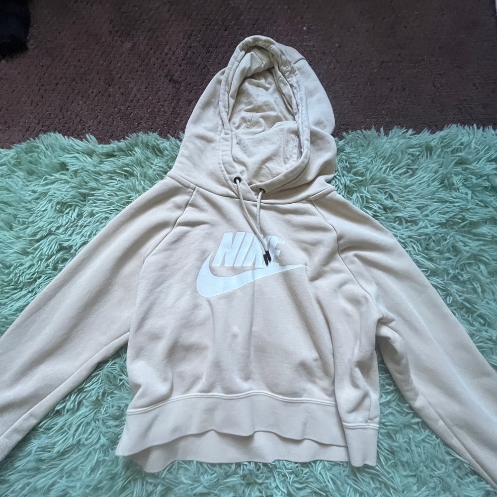 Cropped Nike Women's Beige Hoodie